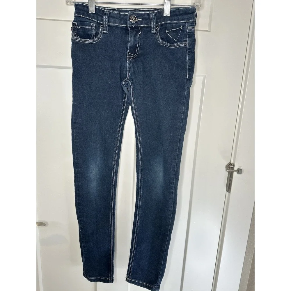 Vigoss Skinny Jeans Girls 12 Dark‎ Wash Stretch Denim Blue School 5-Pocket